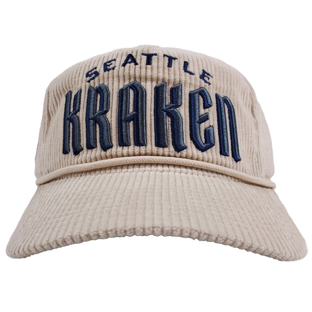 Seattle Kraken Mitchell & Ness NHL Deadstock Snapback Hat Cap Corduroy Rope NWT